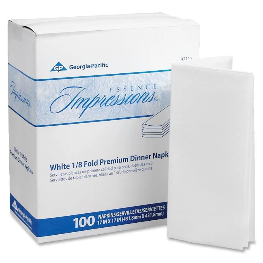 Georgia Pacific Georgia Pacific 92117 Dinner Napkin White 400 Carton 17x17 1-Ply — product photo