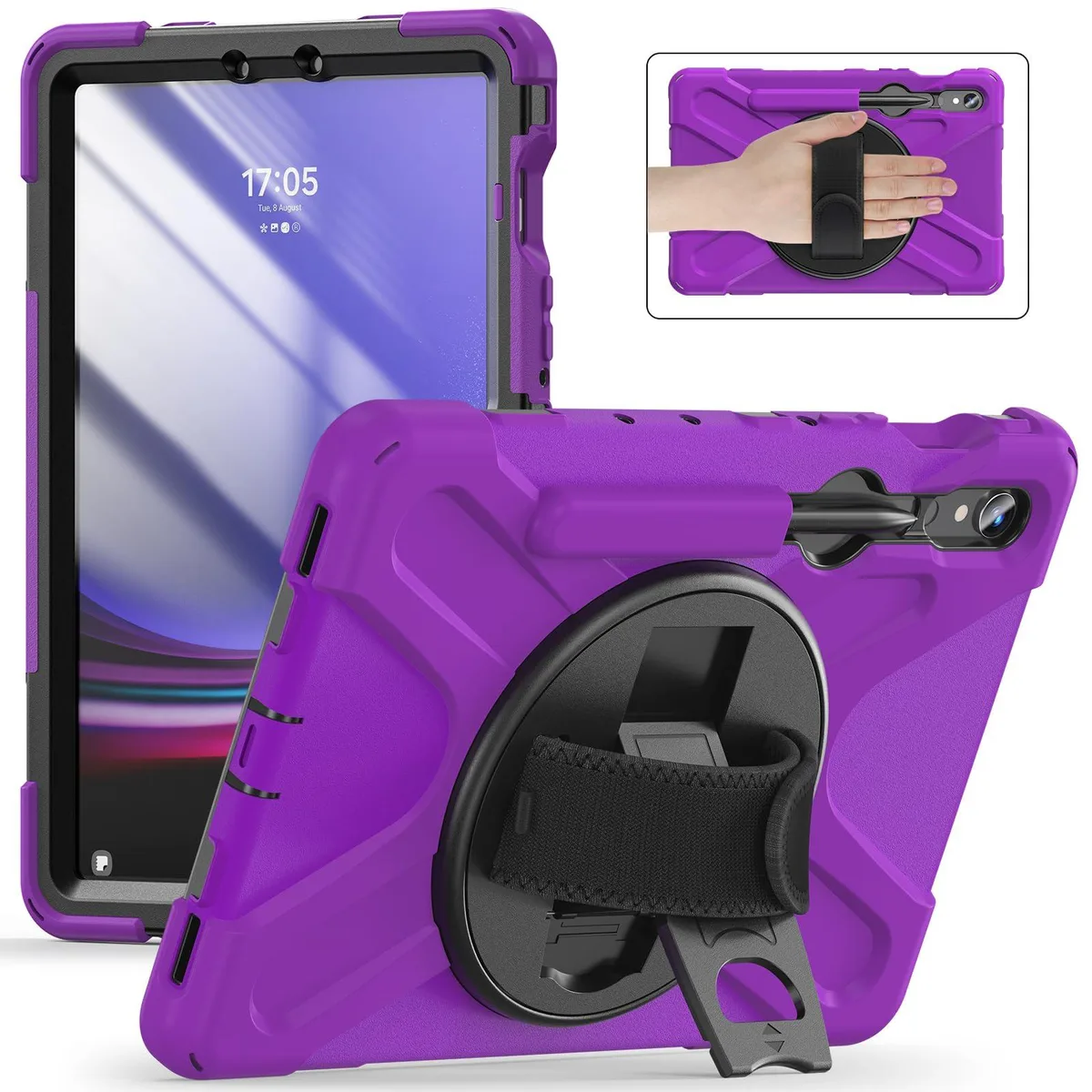 Timoom Timoom Shockproof Kids Case Purple 10.9/11" with 360° Rotating Hand Strap &amp; Shoulder Strap — product photo