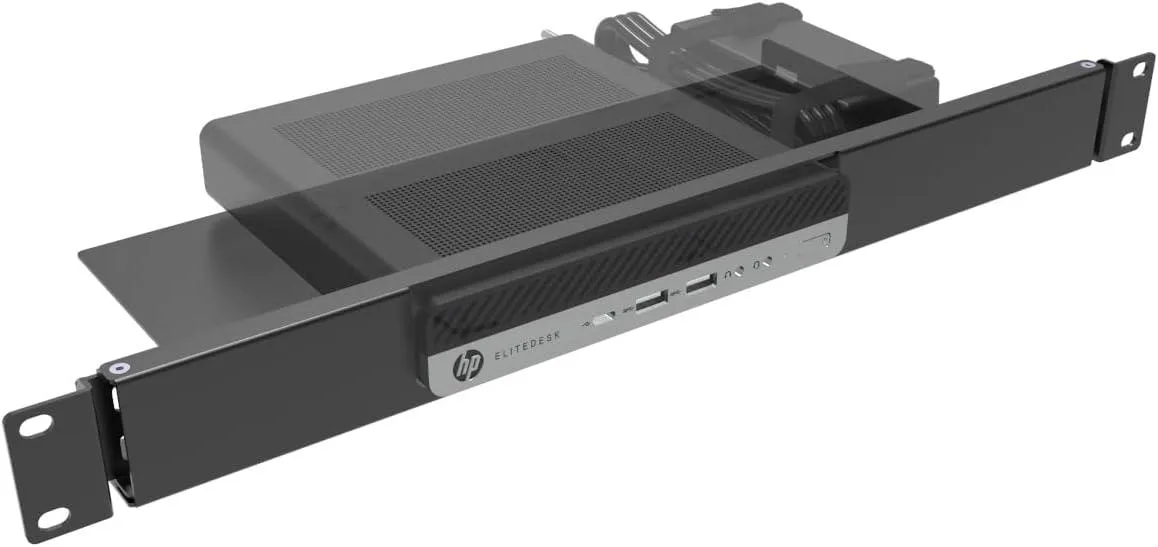 TAURKENAM TAURKENAM 1U Hinged Rack Mount for HP Mini PC 19" x 6.53" x 1.75 — product photo