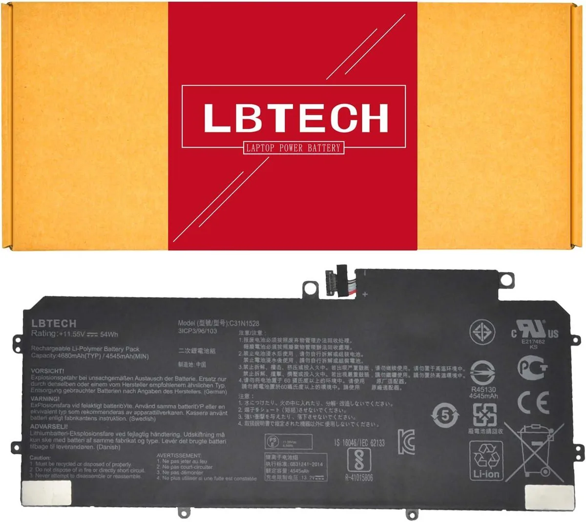 NShi NShi C31N1528 laptop battery 11.55V 54Wh for ZenBook Flip UX360CA — product photo