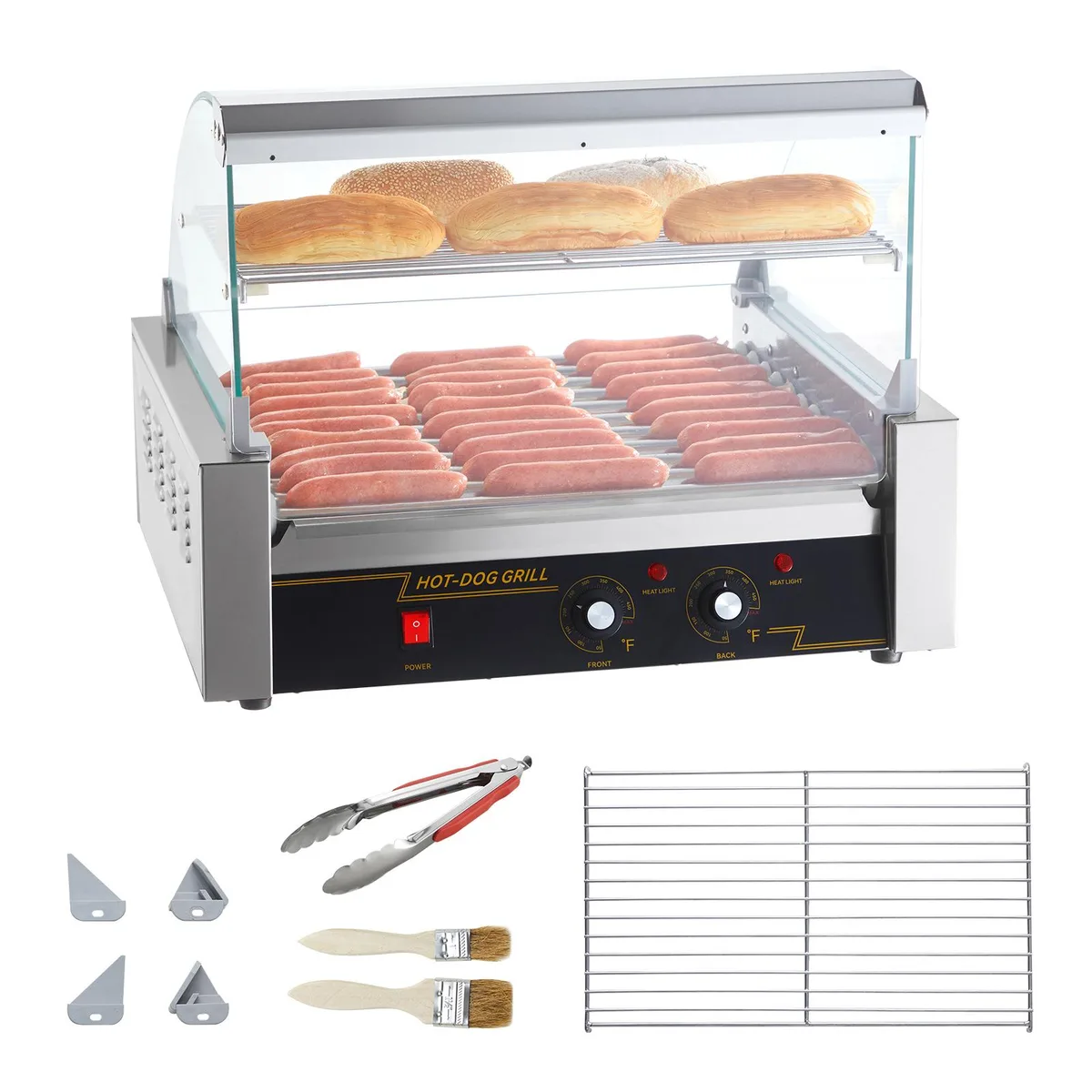 VEVOR VEVOR SC-11XD 11-Roller Hot Dog Machine 30 Capacity 1650W — product photo