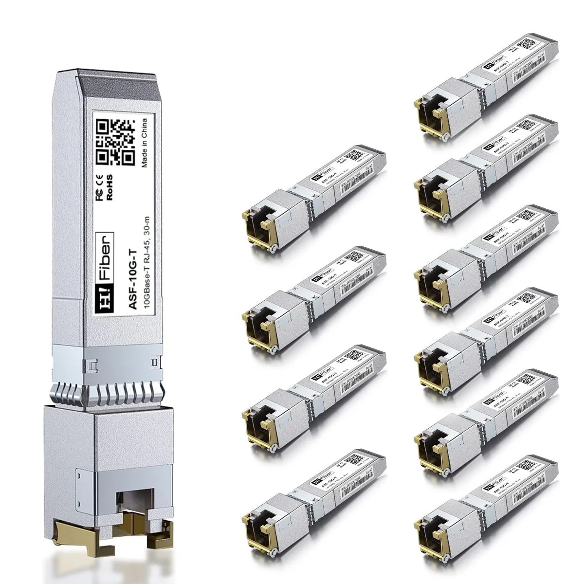 GSM Outdoors GSM Outdoors 10 Pack 10Gb SFP+ RJ45 Transceiver 2 in 1 accessory — product photo