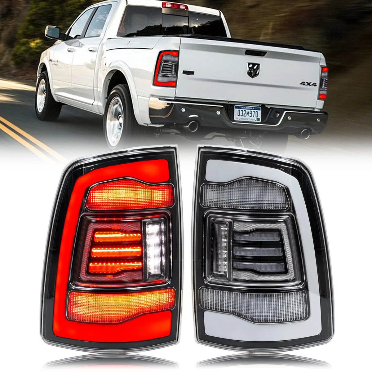 inginuity time inginuity time WD-1045-S LED Tail Lights Set of 2 2009-2018 Ram 1500/2500/3500 — product photo