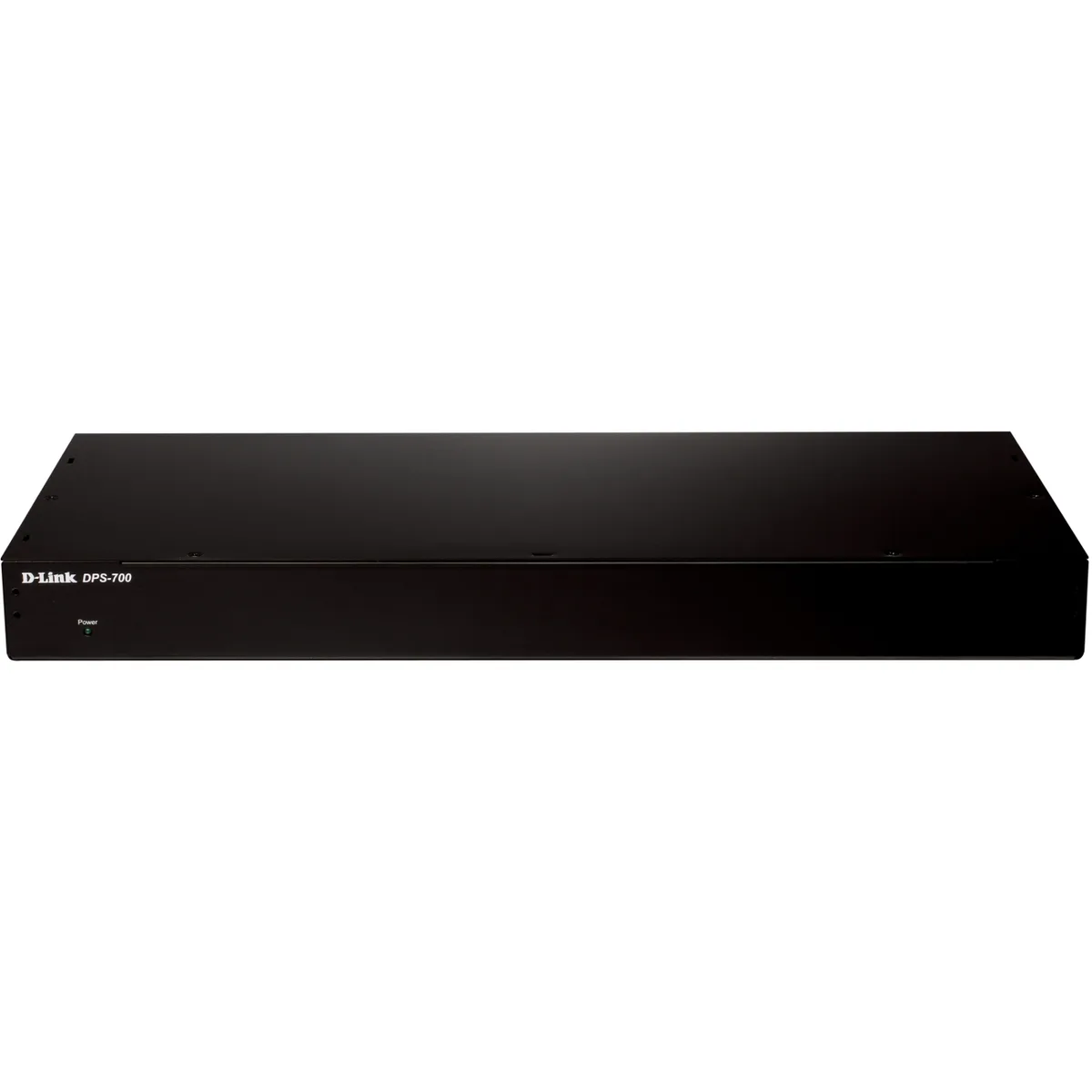 Black rack-mountable power supply unit, 19-inch standard size