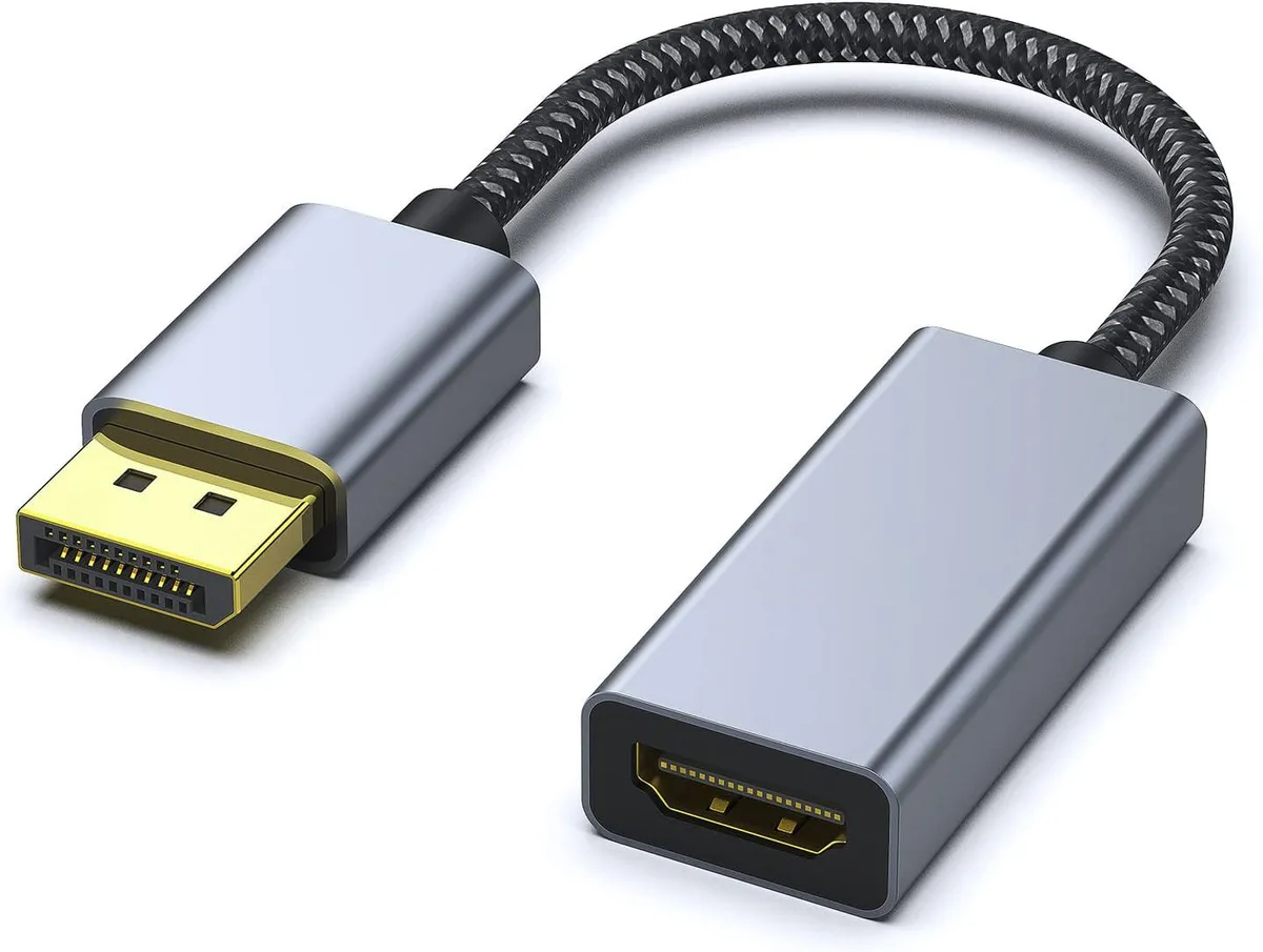 Corn Electronics Corn Electronics 4K DisplayPort to HDMI adapter aluminium braided 30Hz — product photo