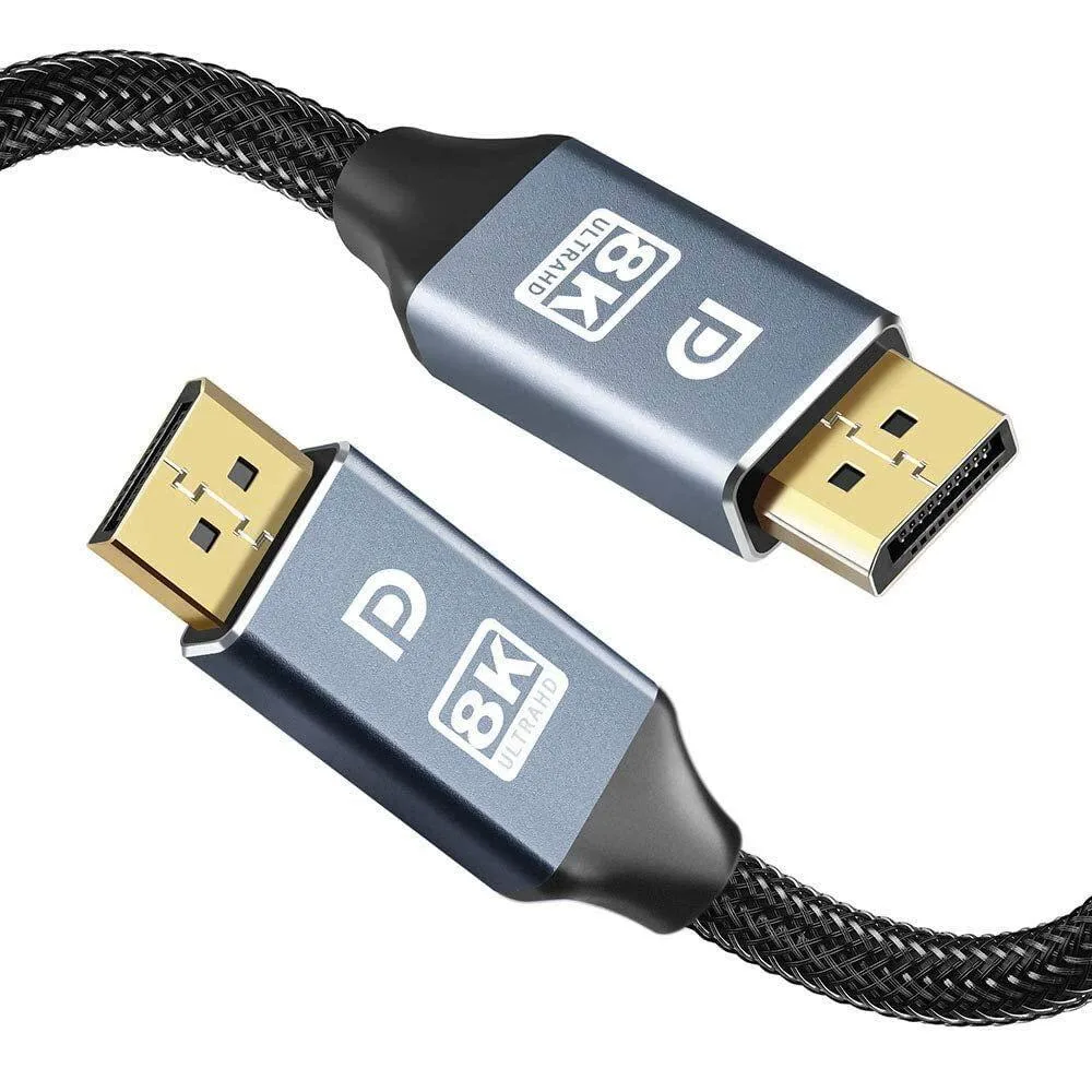 Black VGA cable, six feet long, round cotton jacket, .96 oz