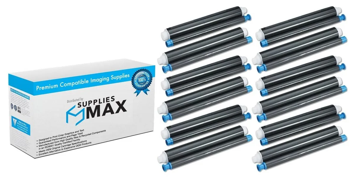SuppliesMax SuppliesMax KX-FA55_6PK 12-pack fax imaging film 300 pages — product photo