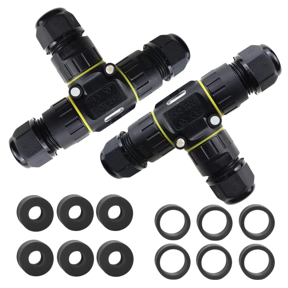 BONAEVER BONAEVER IP68 Waterproof Cable Connector 3-Channel 3-Poles electrical box — product photo