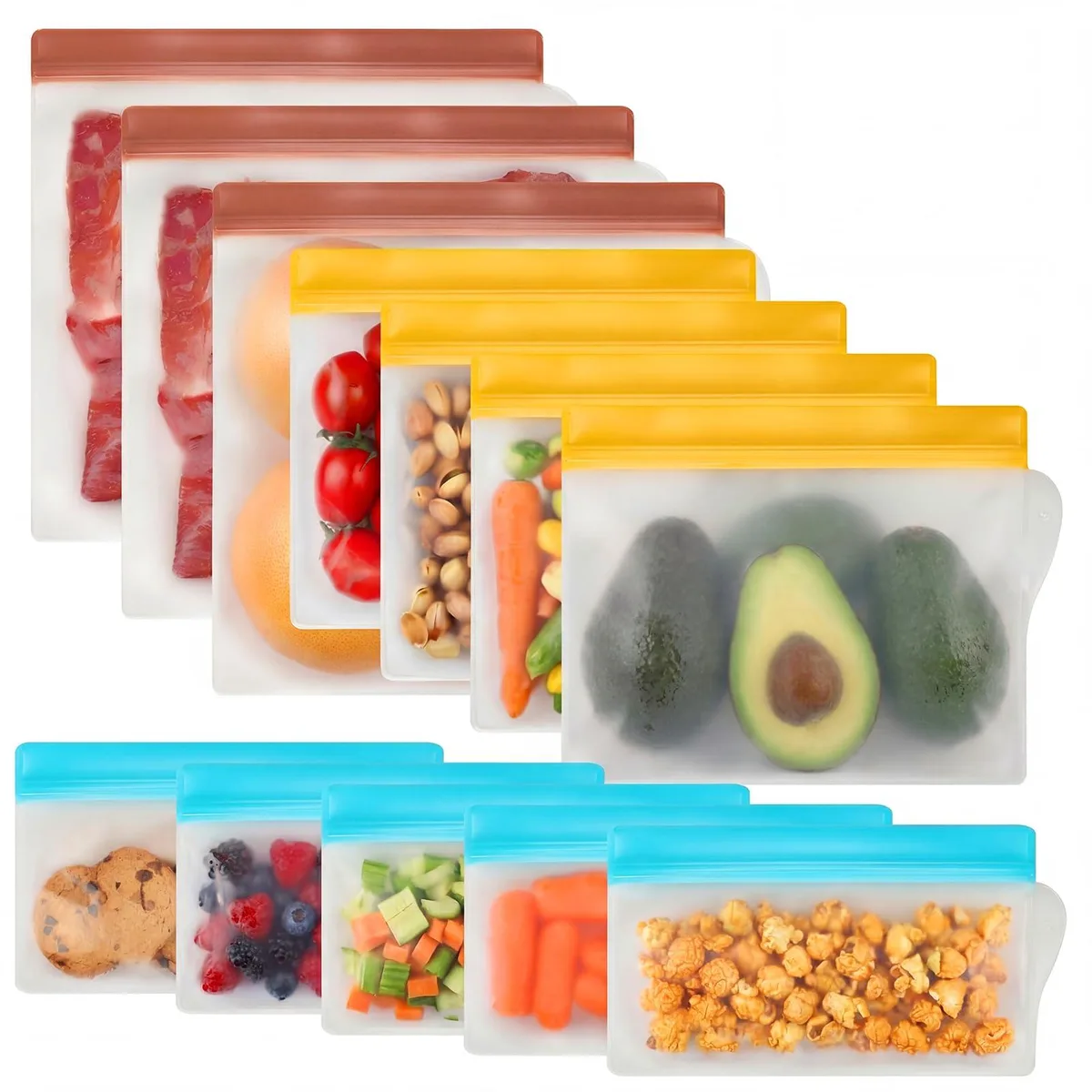  RLAVBL Reusable Freezer Bags 12 Pack Clear PEVA — product photo