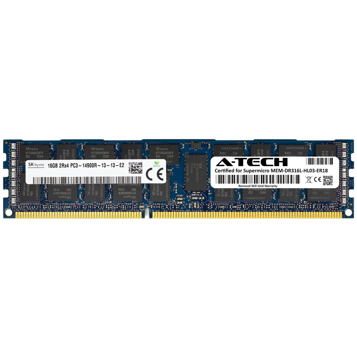 A-Tech A-Tech 16GB DDR3 1866MHz ECC Registered RDIMM 2Rx4 Supermicro Certified — product photo