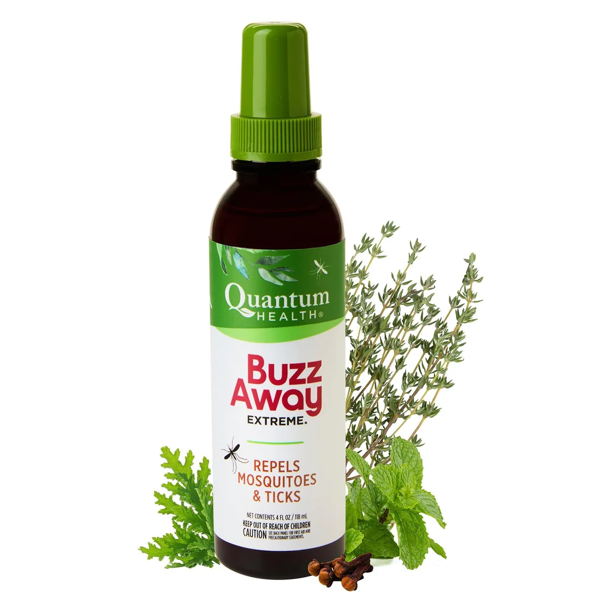 White 4oz spray bottle with green label and trigger nozzle