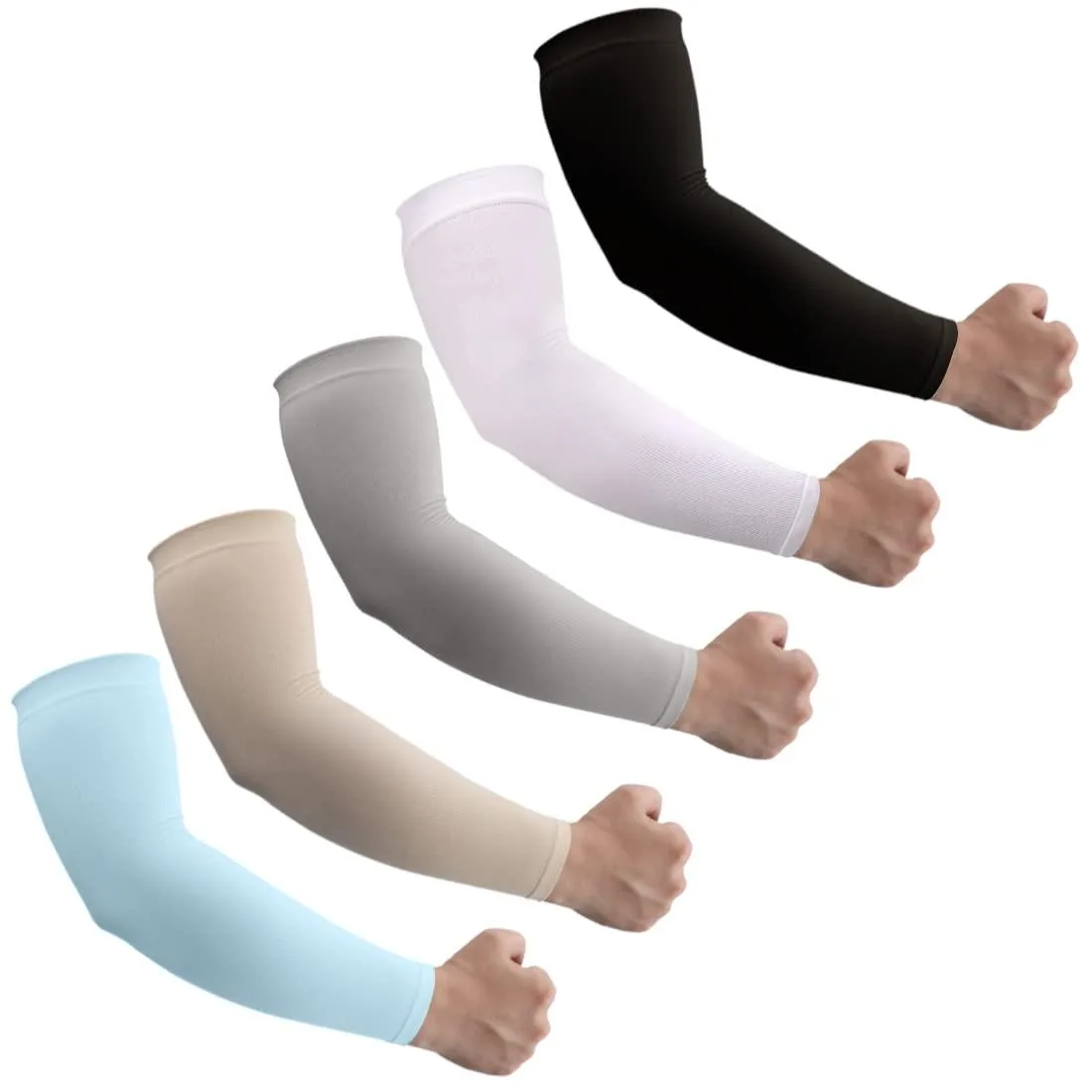  HEGCOIIE Arm Sleeves 5 Pairs Large Black — product photo