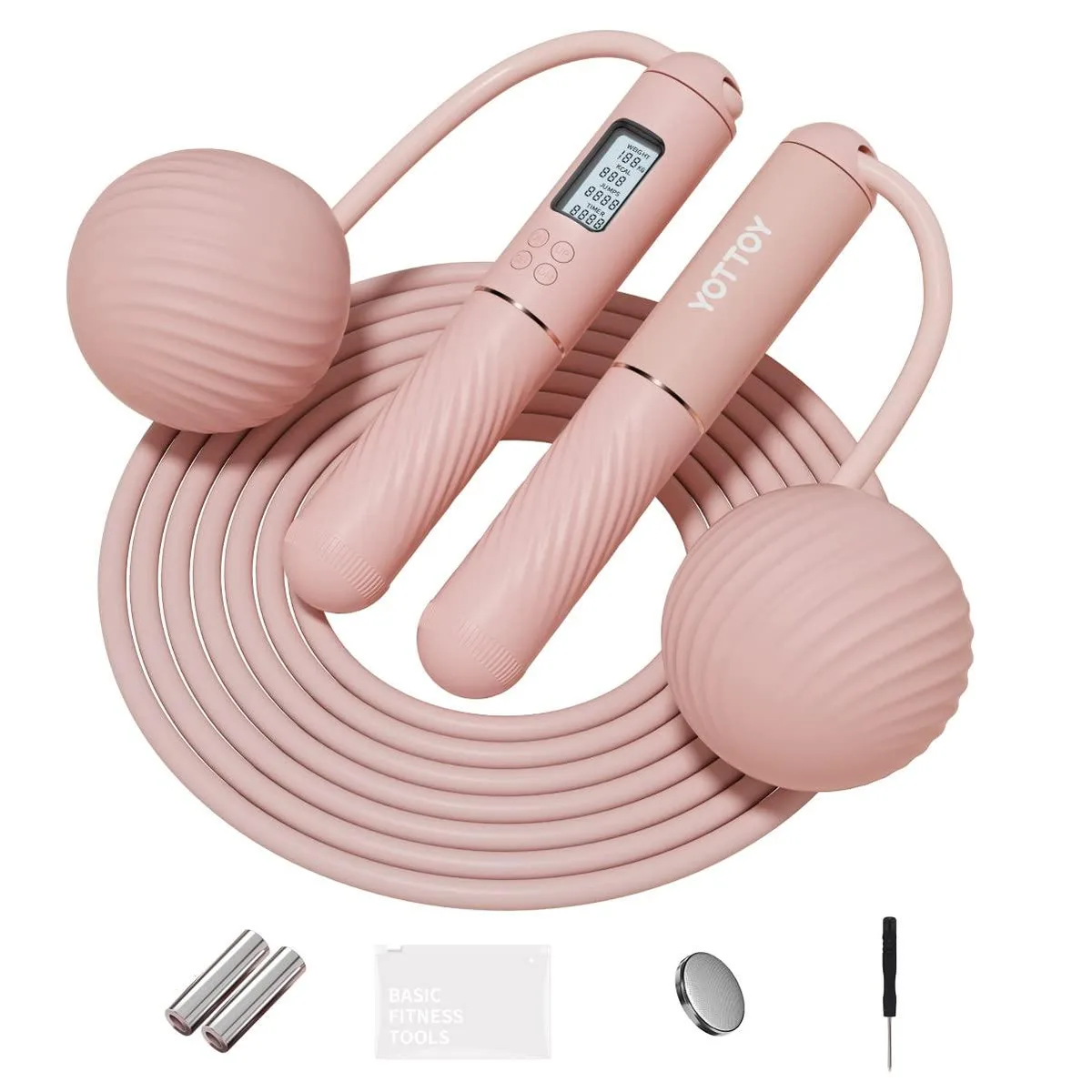  YOTTOY Cordless Jump Rope with Counter 2 In 1 Pink — product photo