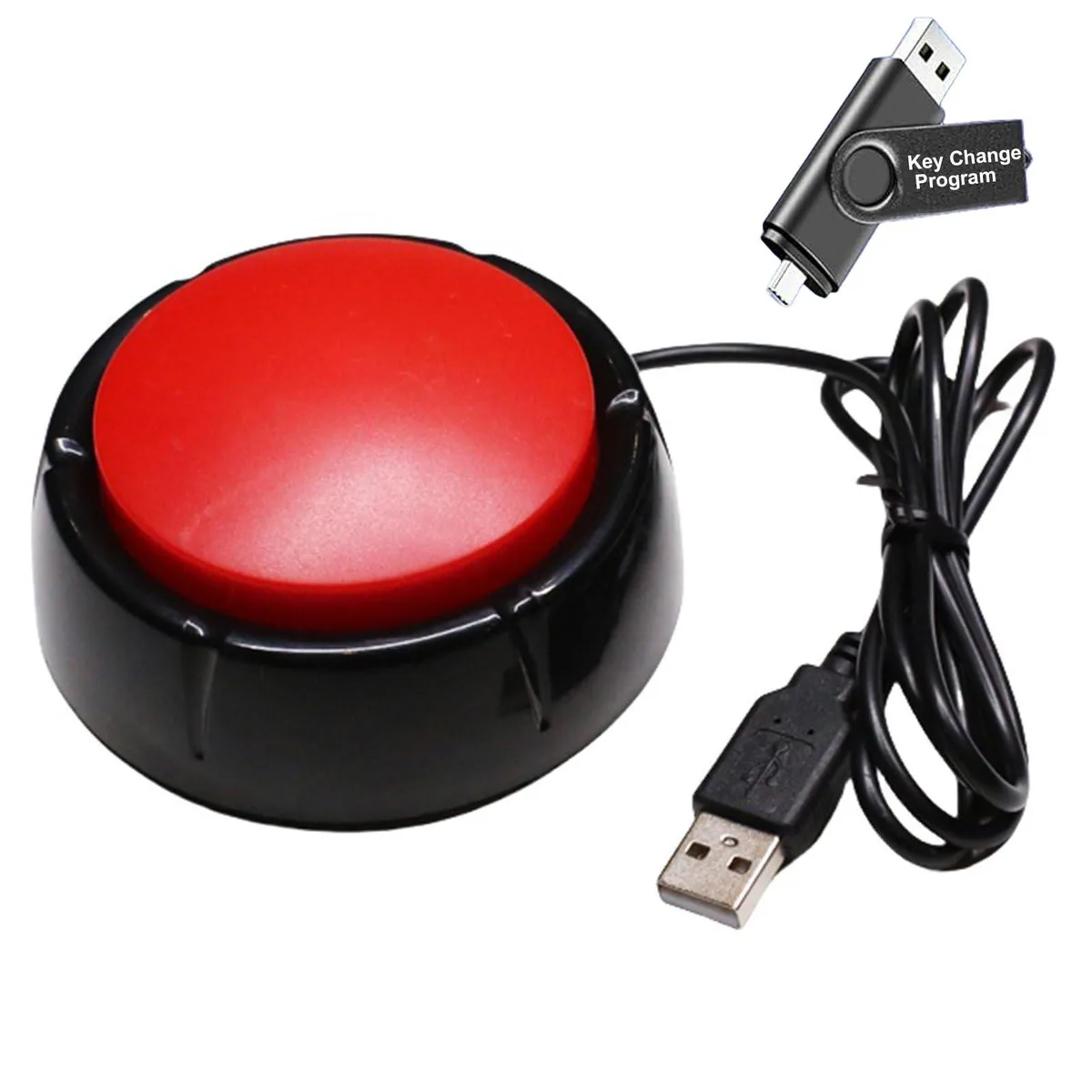Large red USB macro button with 39.4" cable