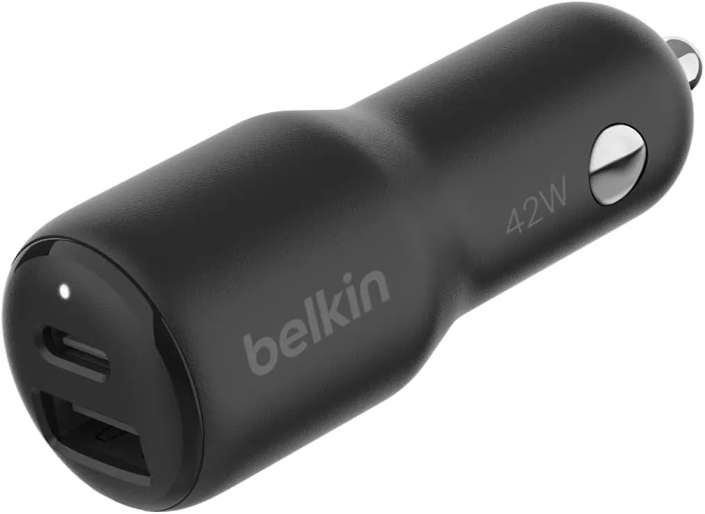 Hamzan Hamzan 42W Dual Port Car Charger 30W USB-C 12W USB-A iPhone 16 Pro Black — product photo