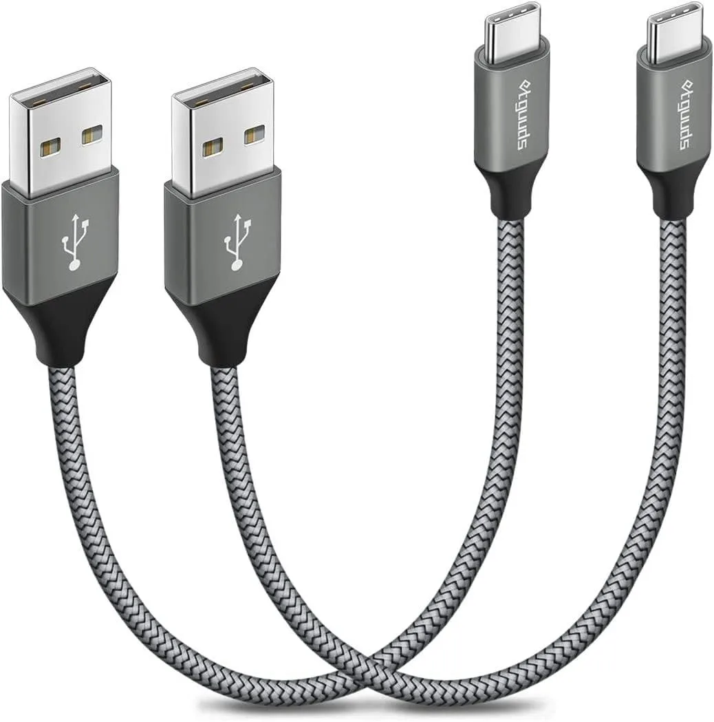 Kootion Kootion USB A to USB C Cable 1ft 2-Pack Gray Braided — product photo