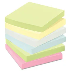 Twelve square pads in assorted pastel colours, cabinet box