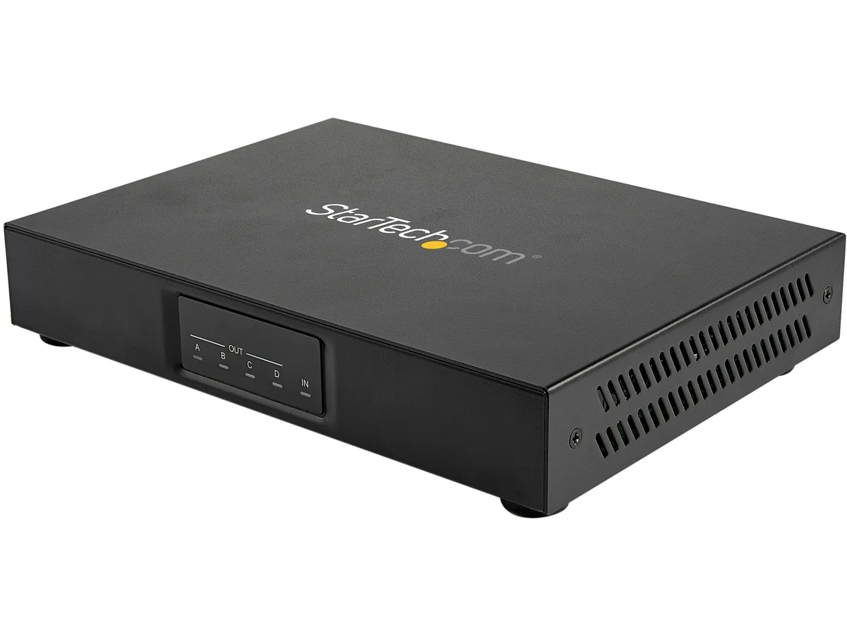 STARTECH STARTECH ST124HDVW 2x2 video wall splitter 4K 60Hz HDMI 2.0 1 in 4 out RS-232 — product photo