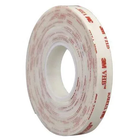 White double-sided foam tape roll 3/4 inch wide 5 yards long 45 mil thick