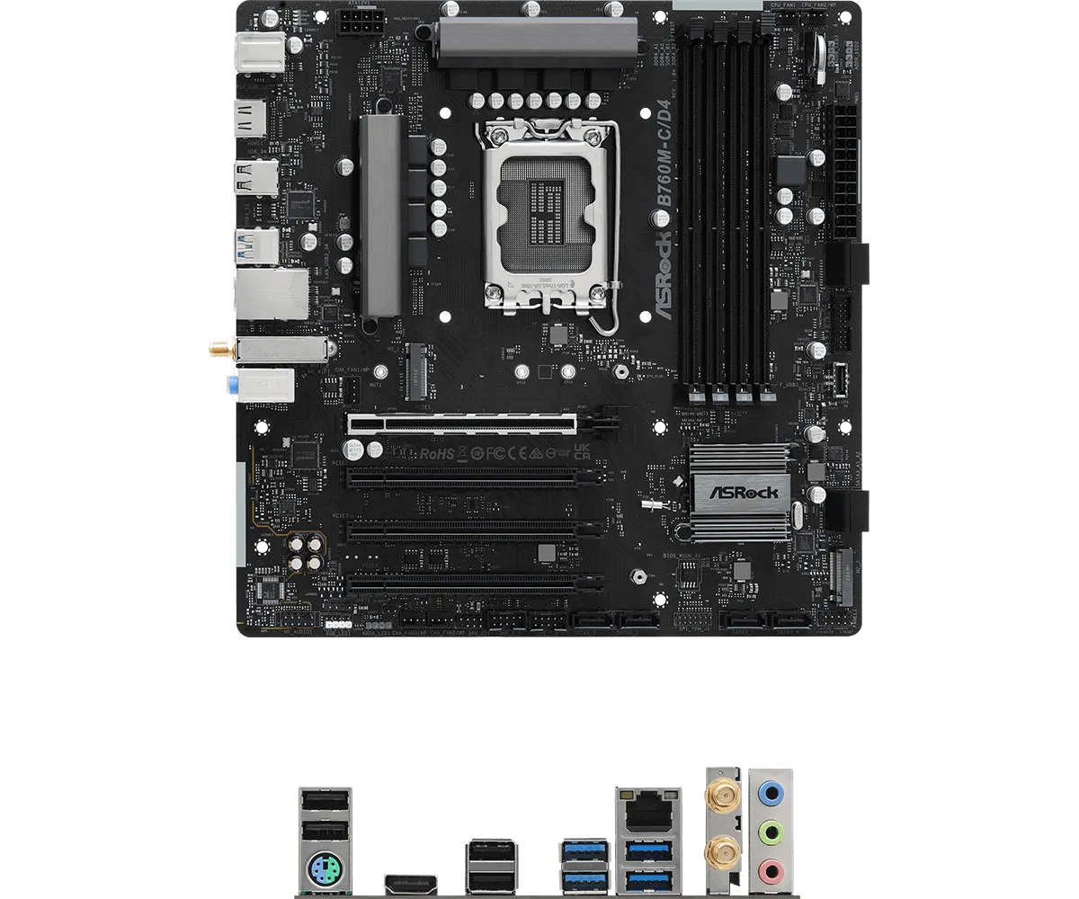ASRock ASRock B760M-C/D4 (BULK) Intel motherboard — product photo