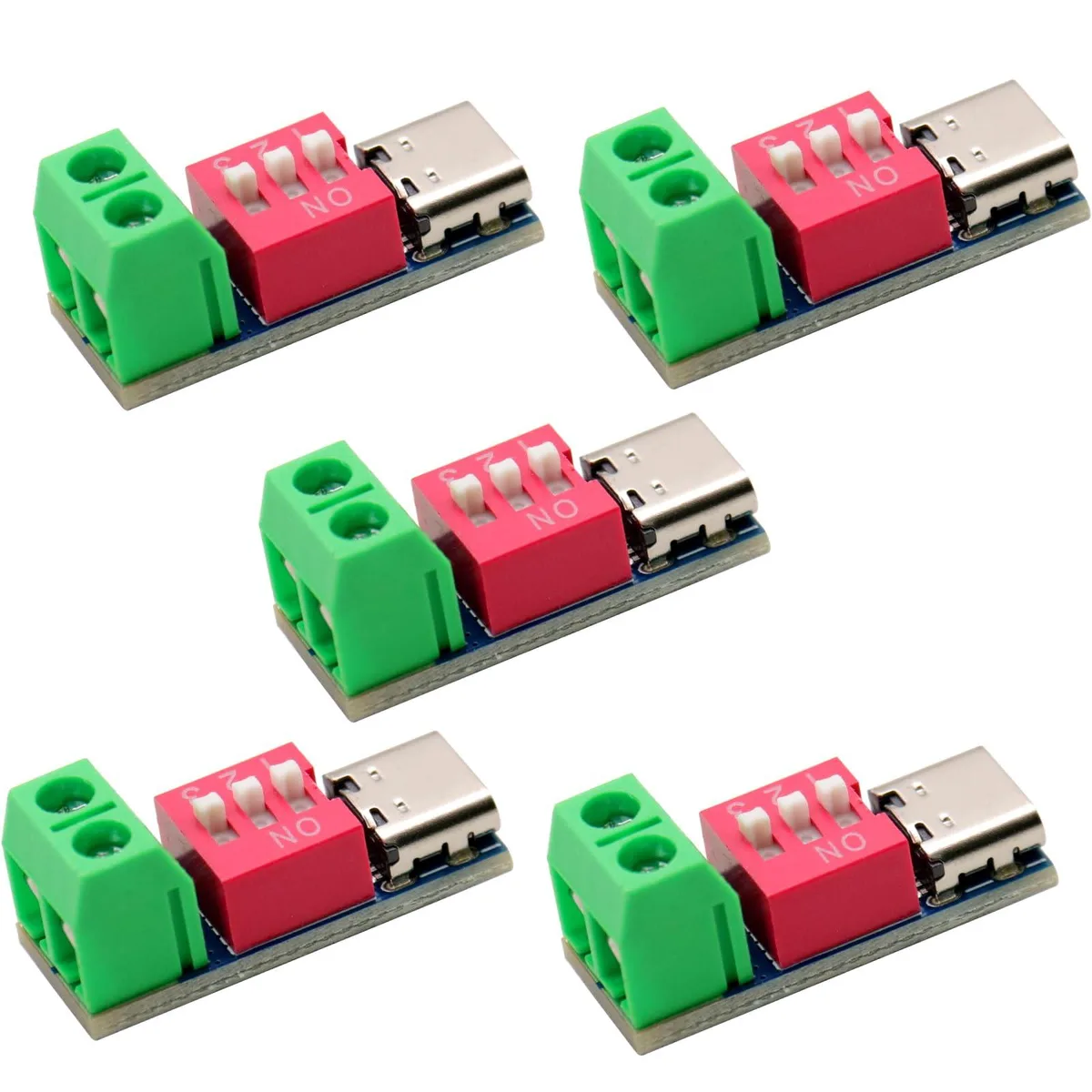  GE USB-C PD Trigger Board 100W 5V 9V 12V 15V 20V Green 5PCS — product photo