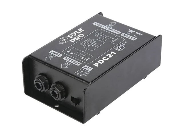 Compact metal direct box with quarter-inch and XLR connectors