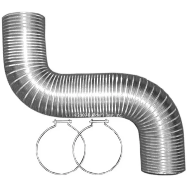 Builders Best Builders Best 10460 4 inch x 8 foot dryer vent kit with metal clamps — product photo
