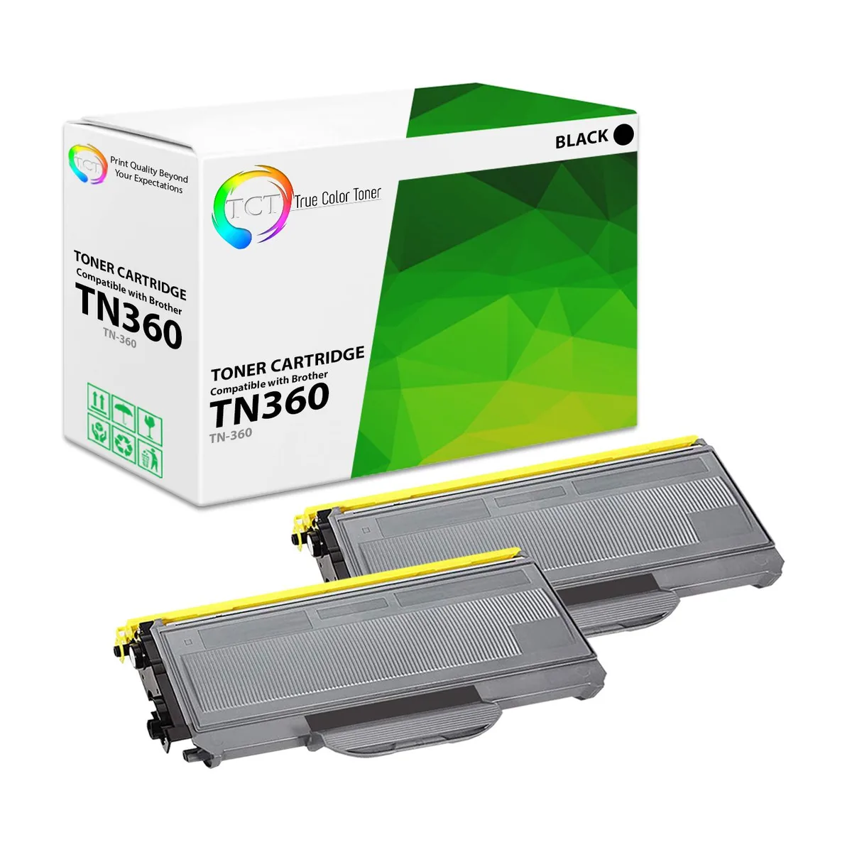 True Color Toner True Color Toner TN-360 Black Toner Cartridge 2 Pack 2600 Pages — product photo