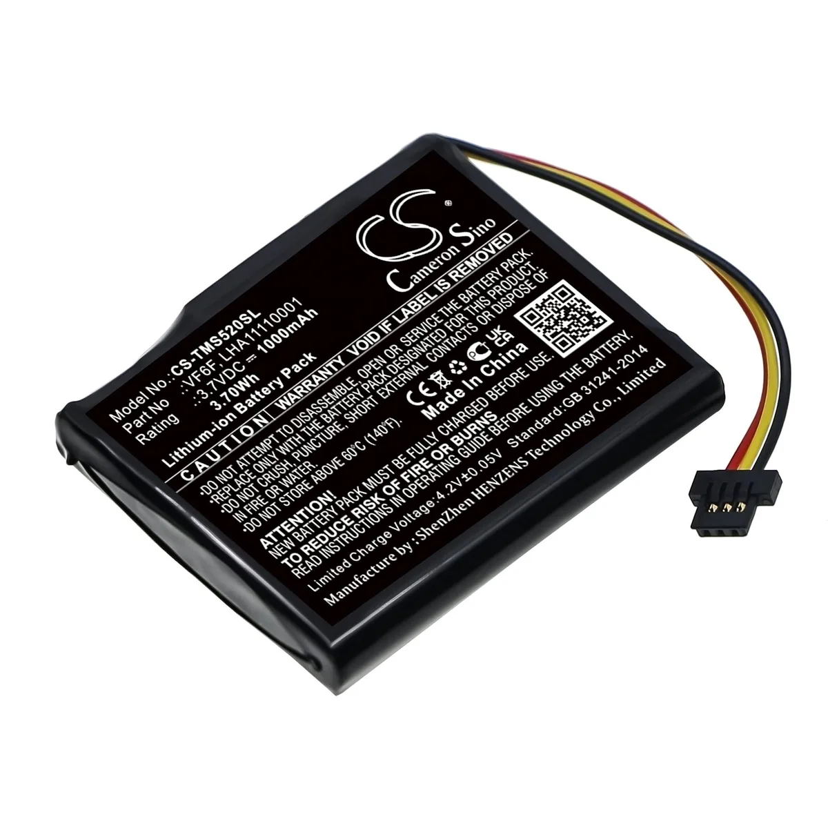 Cameron &amp; Co Cameron &amp; Co DS-CS-TMS520SL GPS battery 3.7V 1000mAh black — product photo