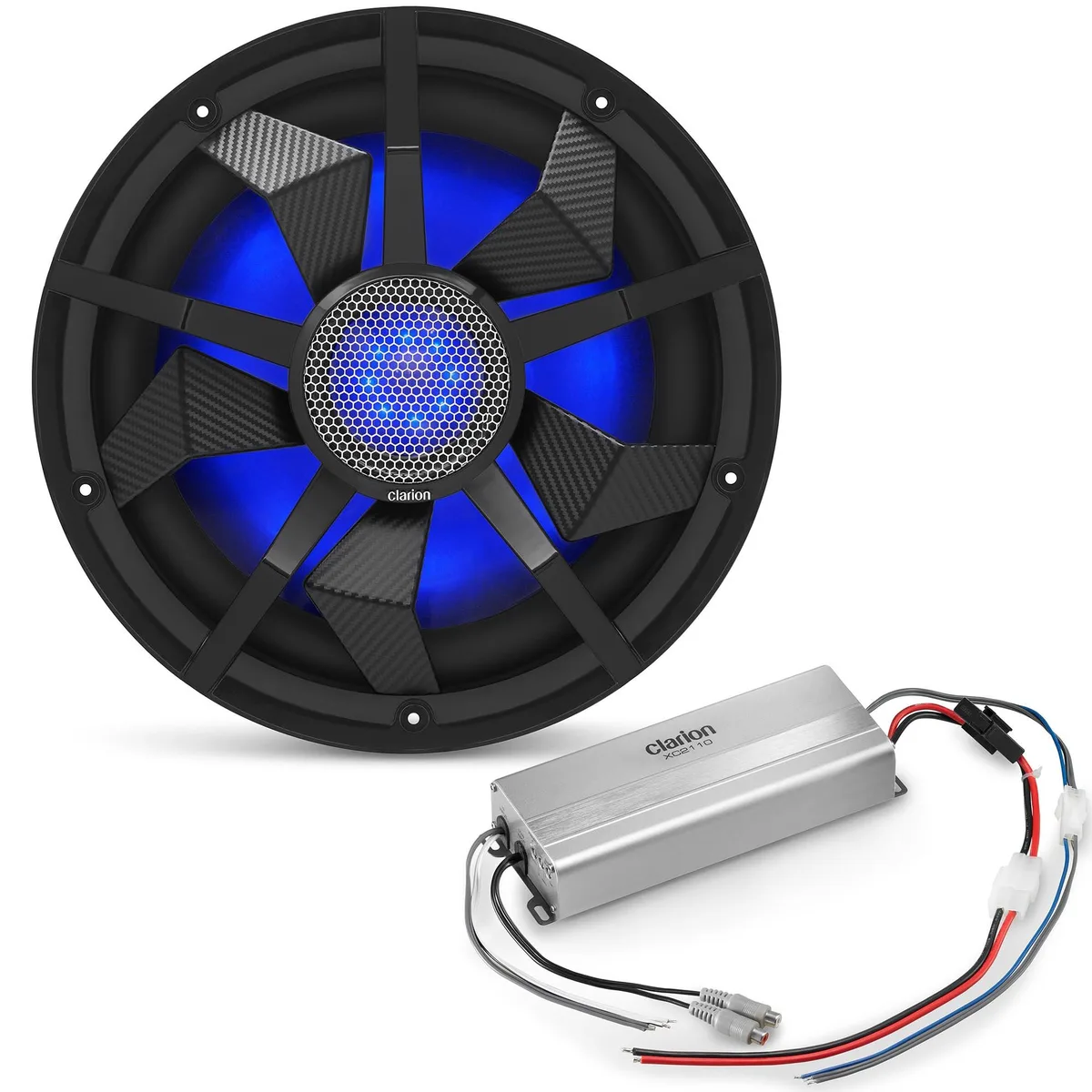 Clarion Clarion CM3013WL 12" Marine Subwoofer & XC2110 Amplifier Bundle — product photo