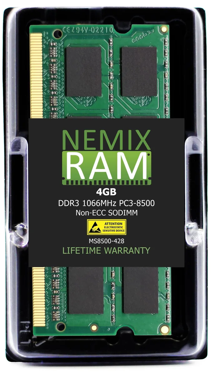 NEMIX RAM NEMIX RAM 4GB DDR3 1066 PC3-8500 CL7 1.5V 204-PIN SODIMM Laptop RAM — product photo