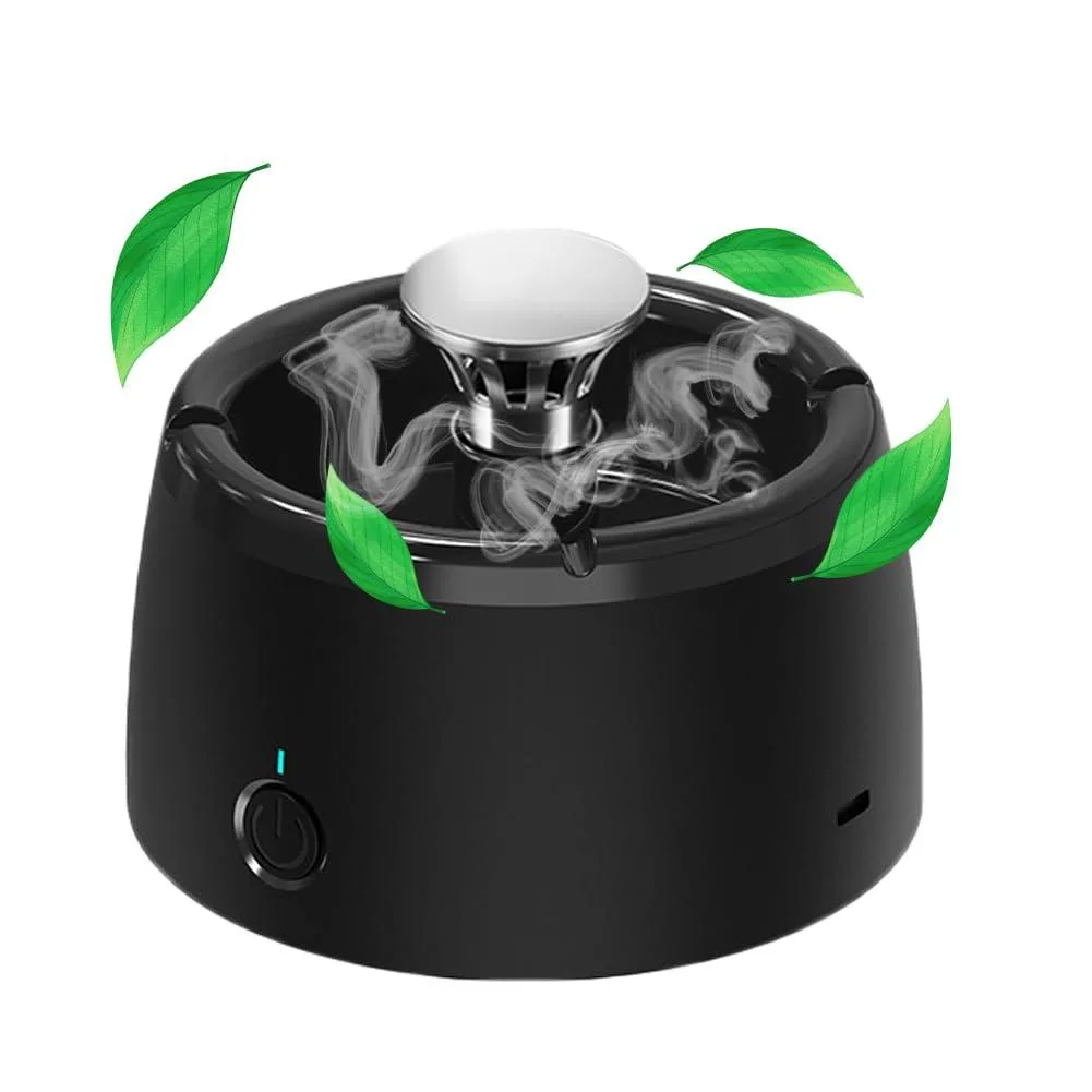  Smokeless Ashtray Air Purifier 2 in 1 Black 5.51 in USB Rechargeable — product photo