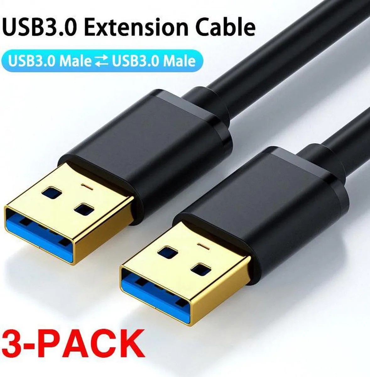 SMUGDESK SMUGDESK USB 3.0 Male to Female Extension Cable 3-Pack 3.3 ft — product photo