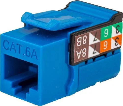 Vertical Cable Vertical Cable CAT6A RJ45 Keystone Jack V-Max Blue 50 pack — product photo