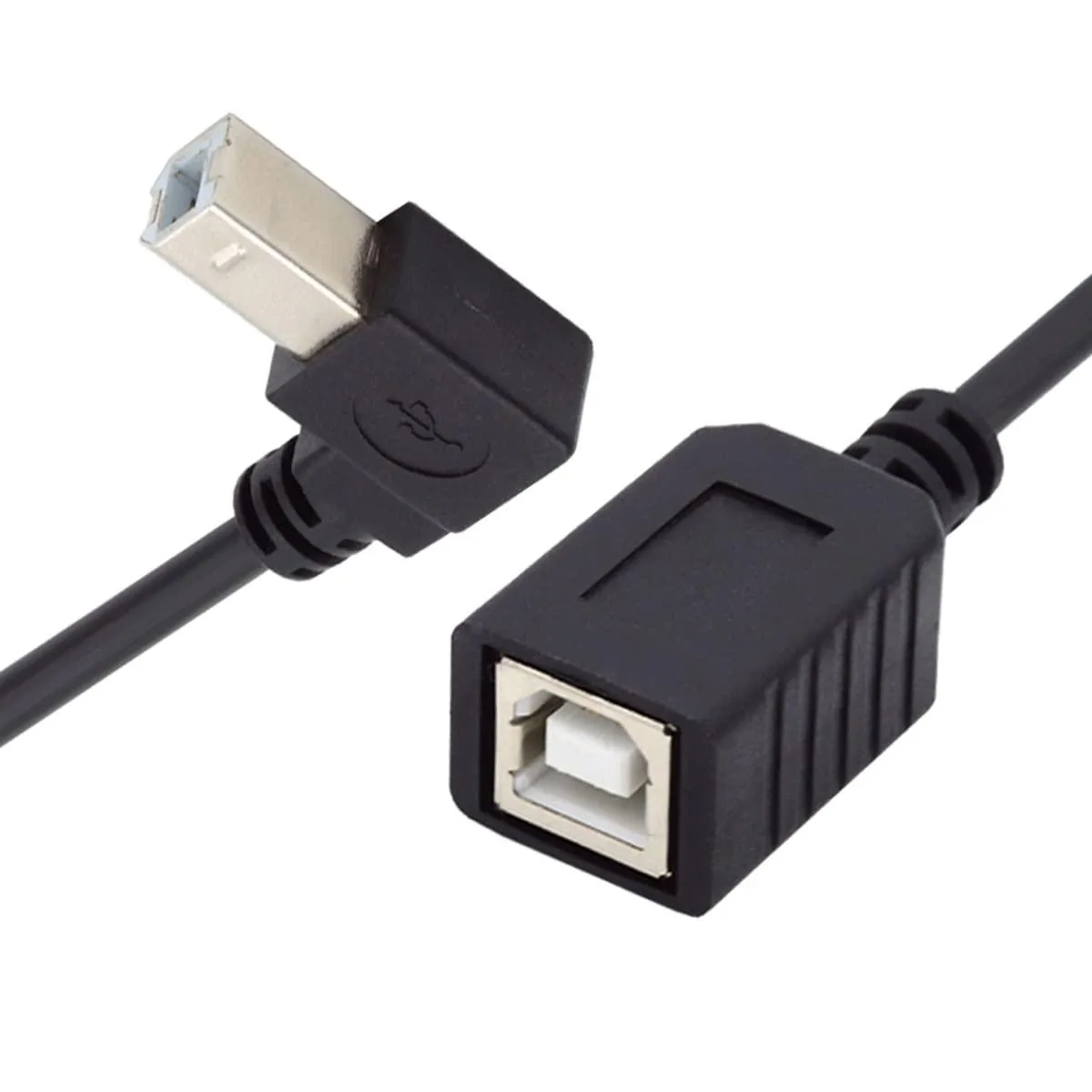 Vszerda Vszerda USB 2.0 B Male to Female Extension Cable Down Angled 90 Degree 20cm — product photo