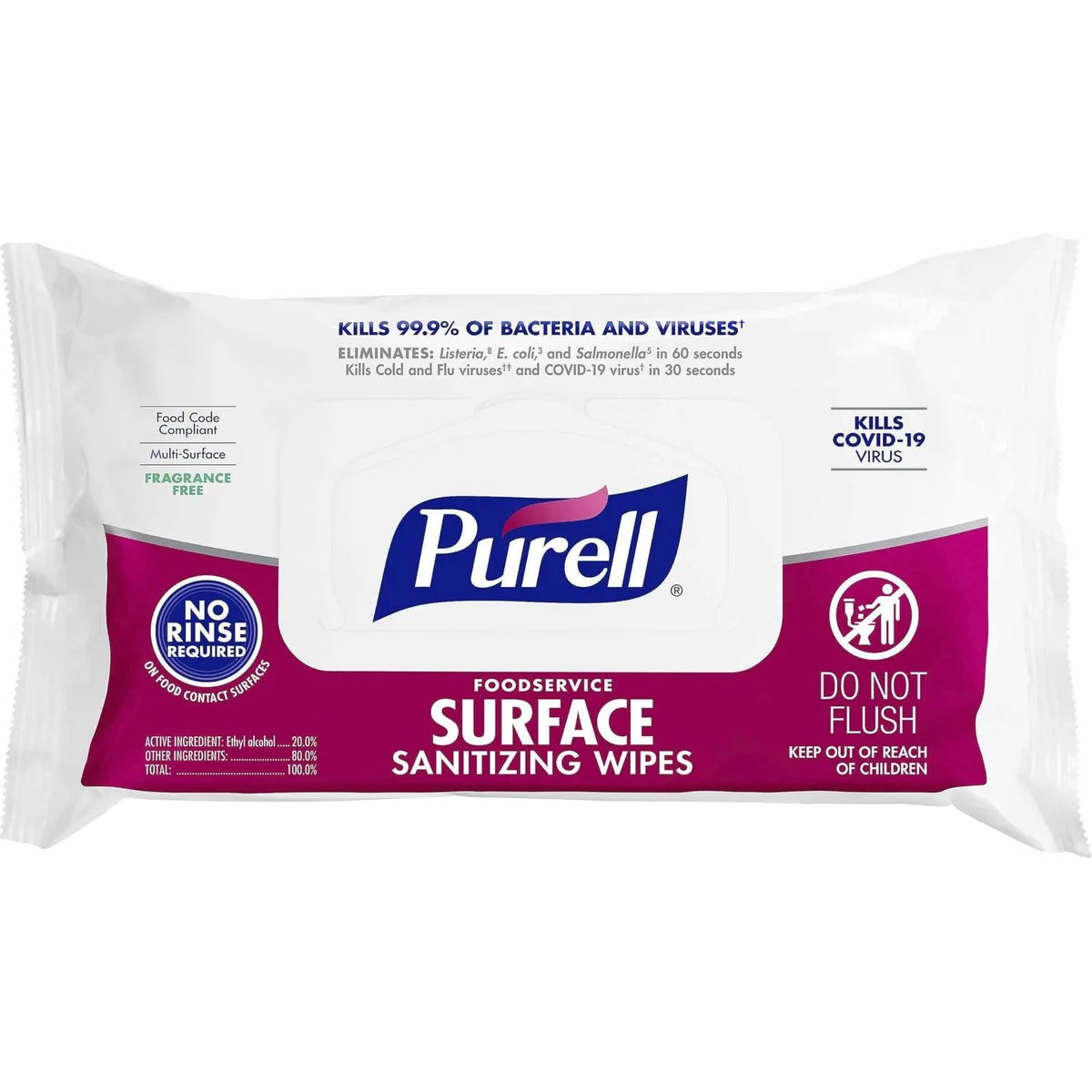 White cylindrical canister of Duracell surface wipes, 72 count