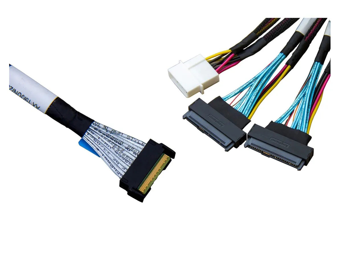 Vszerda Vszerda PCIe 5.0 x8 to 2 U.2 NVMe Adapter 74Pin to 2x 68Pin Cable 80cm — product photo