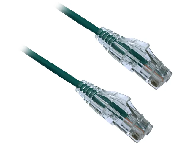 Black RJ45 Cat6a patch cable six feet long