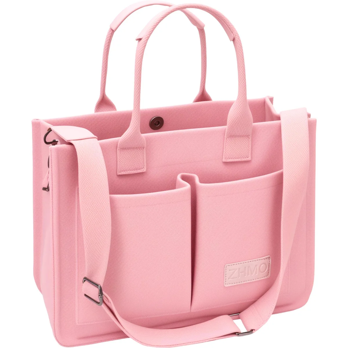  ZHMO TQ1-5 Large Canvas Handbag 14.3" x 5.9" x 10.5" Pink — product photo