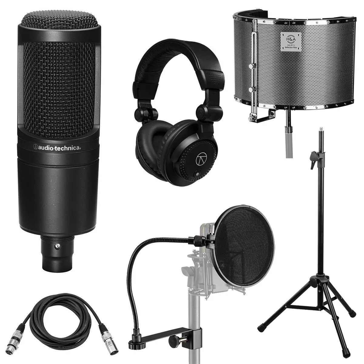 AKG ACOUSTICS AKG ACOUSTICS AT2020 Cardioid Condenser Microphone Recording Setup Kit — product photo