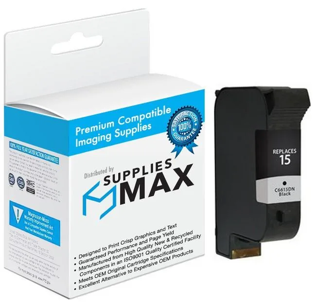 SuppliesMax SuppliesMax HP C6615DN Black Inkjet Cartridge 500 Pages — product photo