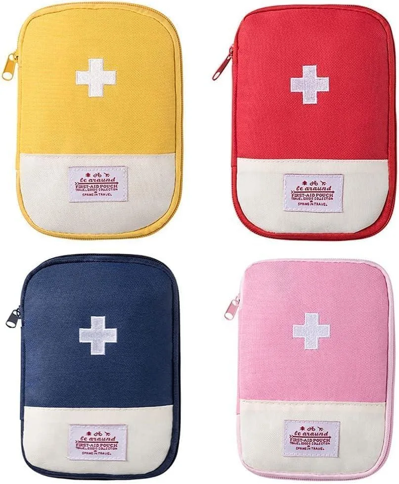 Four small first aid pouches in a set