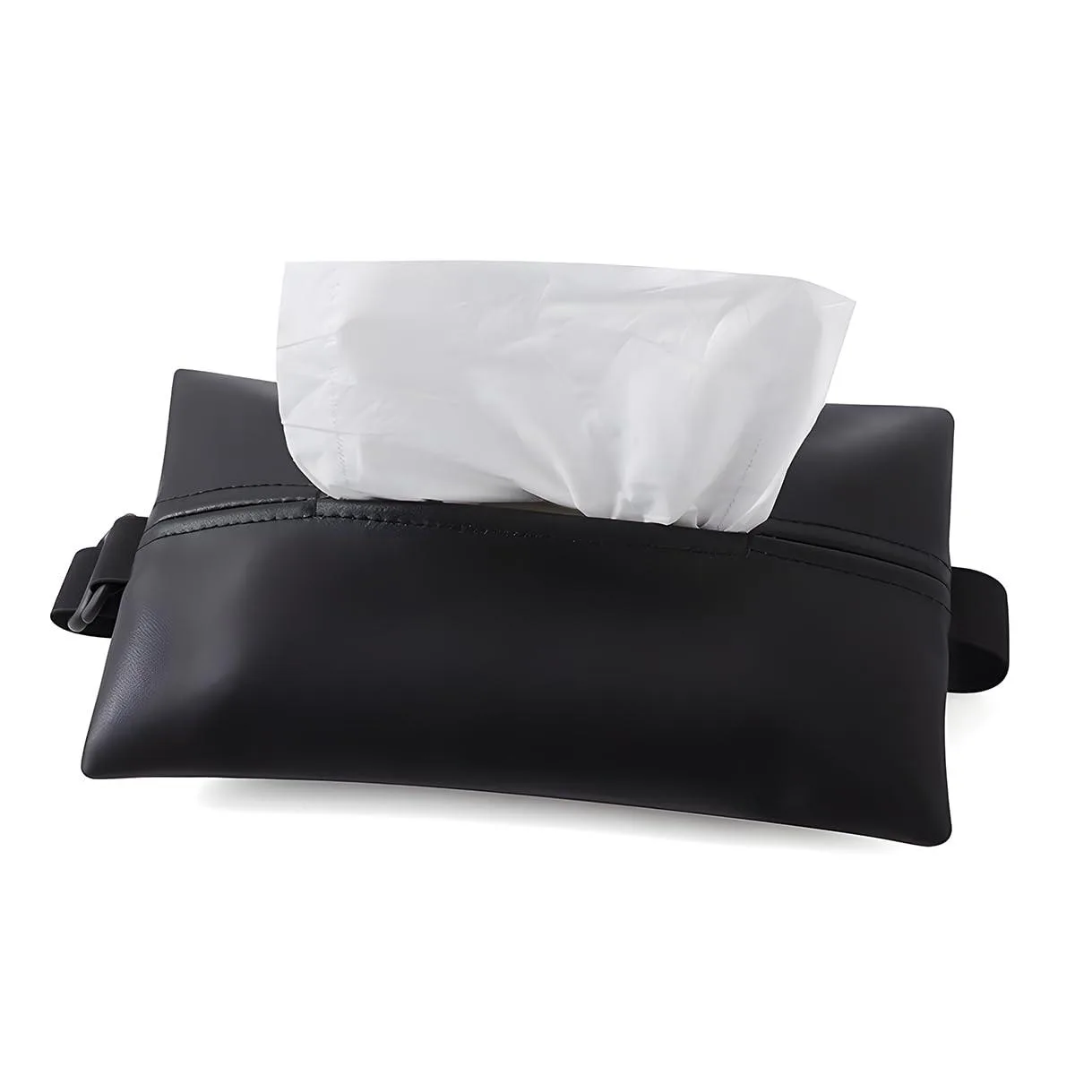 YoRise Car Tissue Holder YRE-125 PU Leather Black 9.25×6.29in — product photo