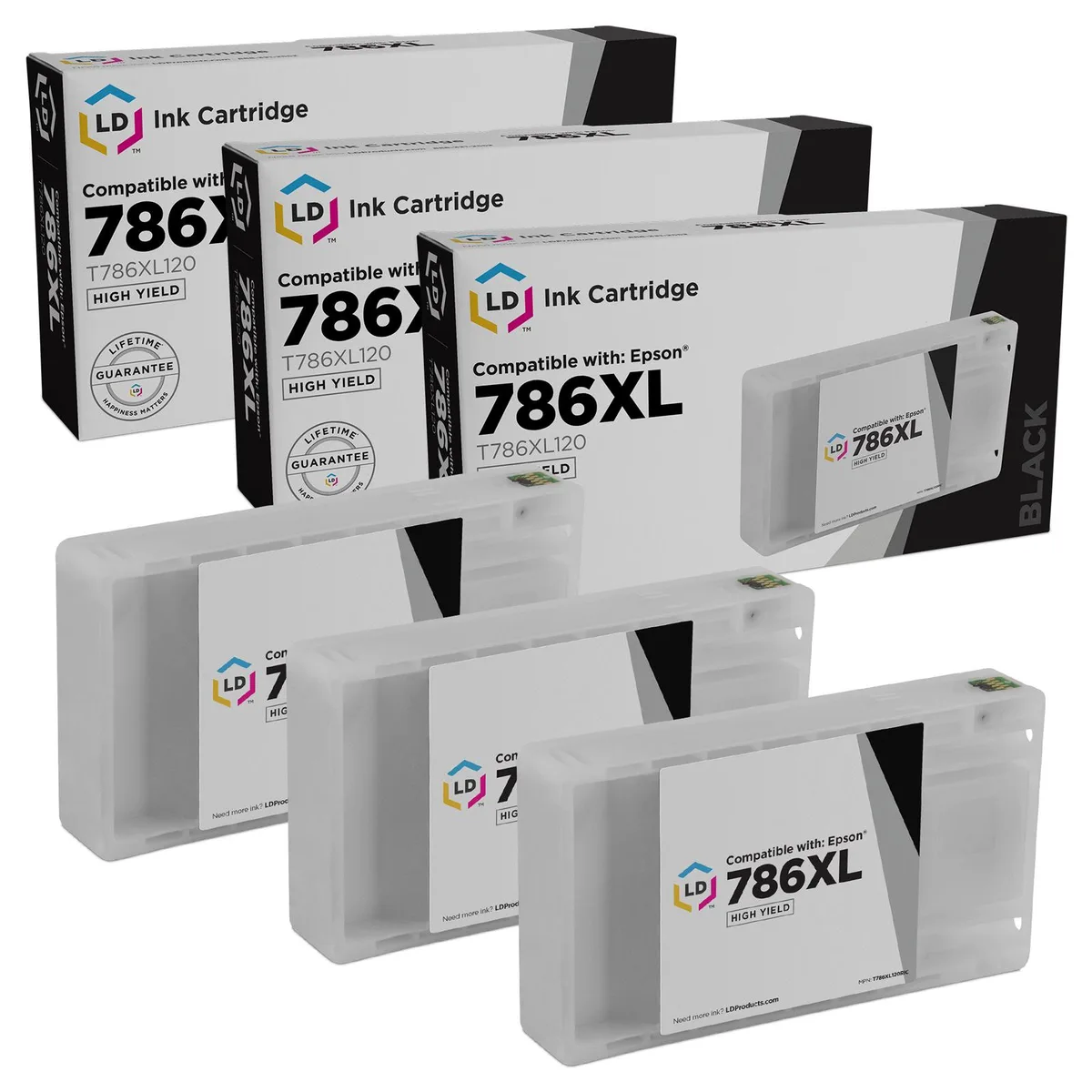 LD Products LD Products 786XL T786XL120 High Yield Black Ink Cartridge 3 Pack — product photo