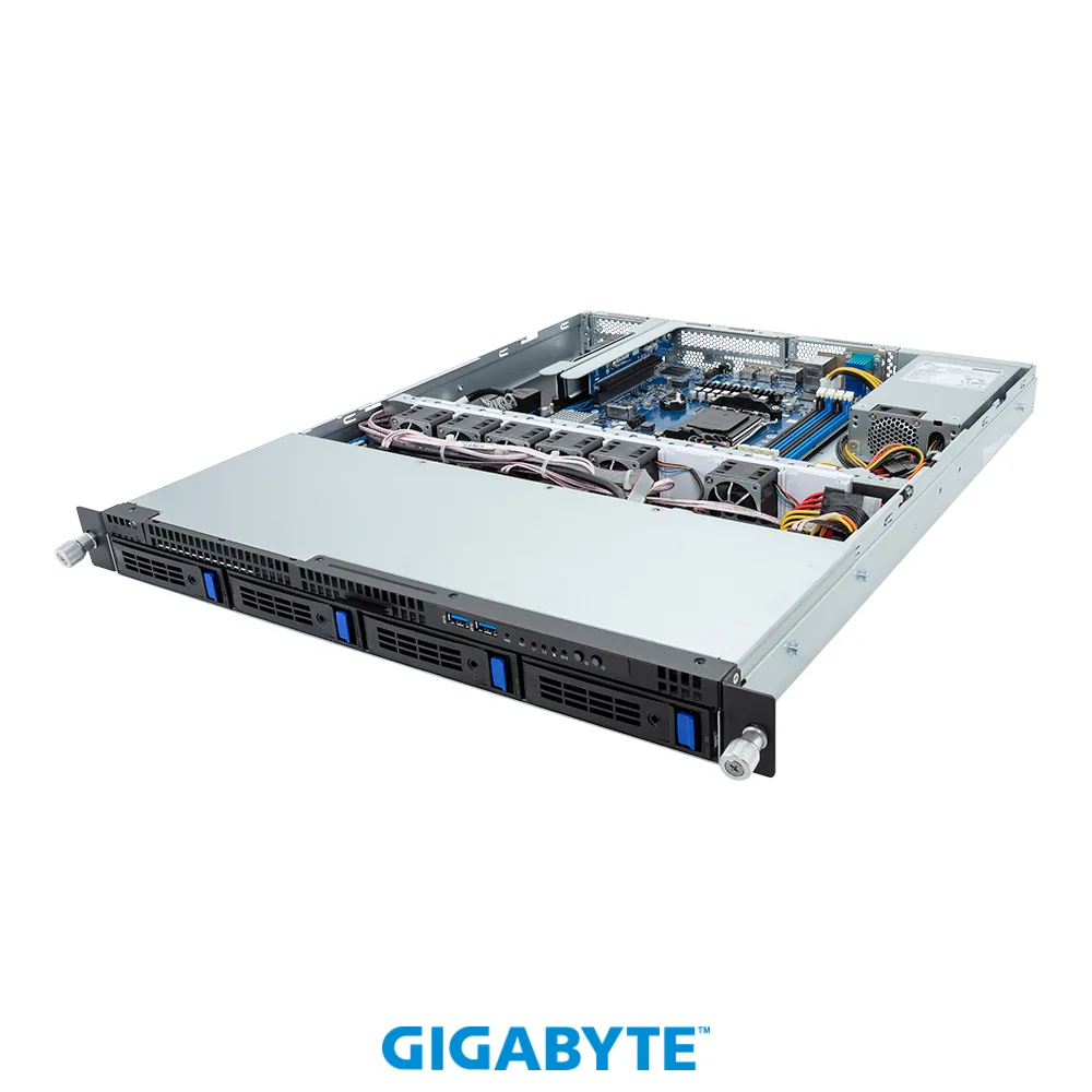 GIGABYTE GIGABYTE R123-C00-AA01 barebone server 1U AM5 4-bay SATA 400W — product photo
