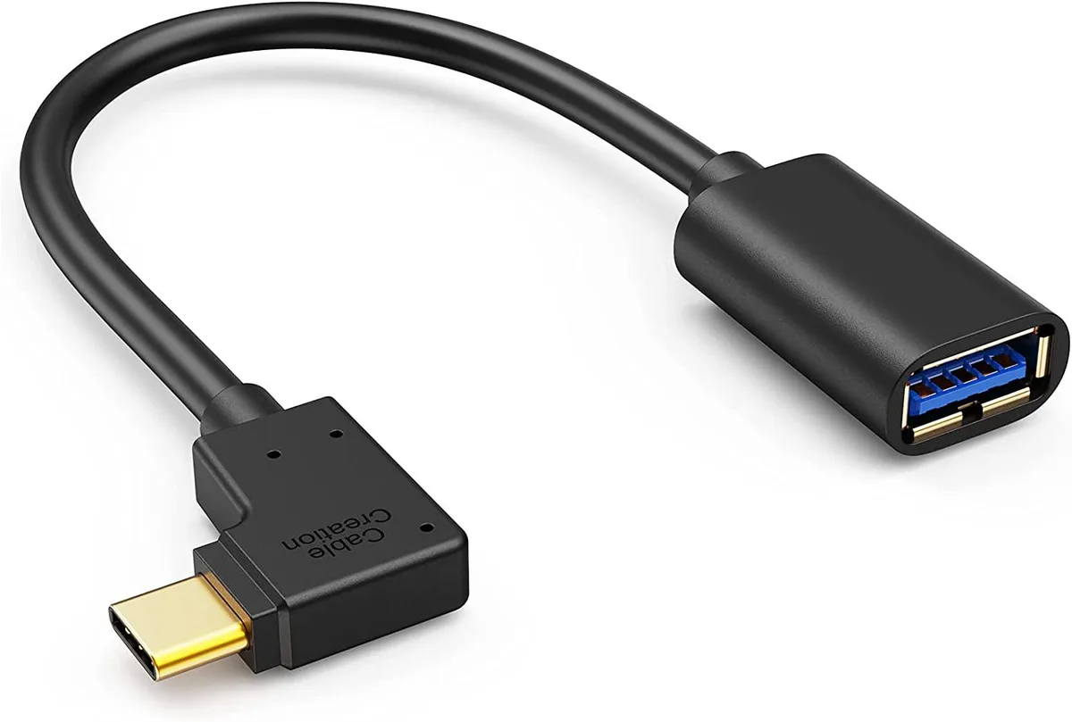 CableCreation CableCreation USB 3.1 C Male to A Female 90 Degree 5Gbps 0.15m Black adapter — product photo