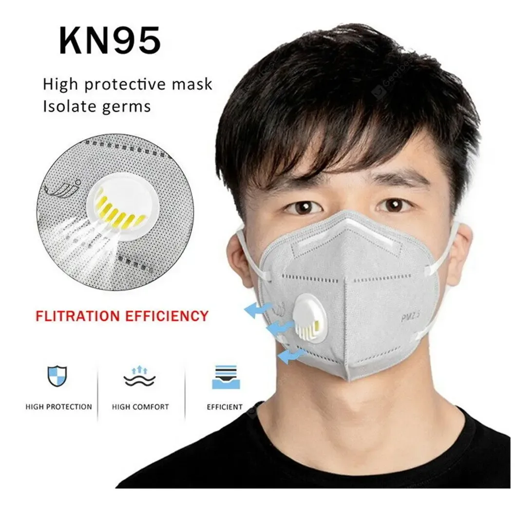 Mingyi shenzhen Industrial Co., Ltd Mingyi shenzhen Industrial Co., Ltd 15PCS Reusable KN95 Mask 6-Layer Valved Gray Home Health Care — product photo