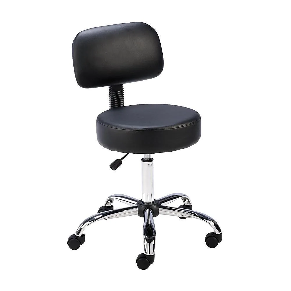 Lorell Lorell 69511 Pneumatic Height Stool with Back Black 24x24x36 office furniture — product photo