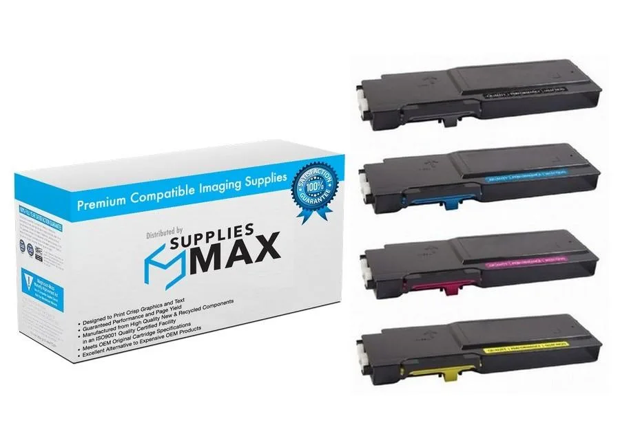 SuppliesMax SuppliesMax Dell BCMYS3845 High Yield Toner Cartridge Combo Pack (BK/C/M/Y) — product photo