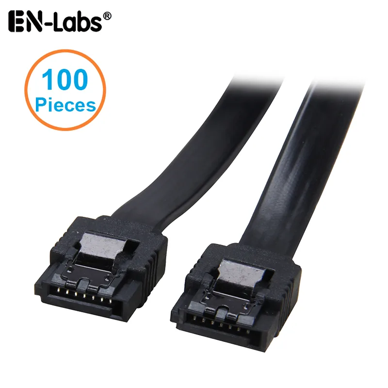 EN-Labs EN-Labs SATA18BLACK SATA cable 18in 6.0Gbps 26AWG locking latch black 100 pack — product photo